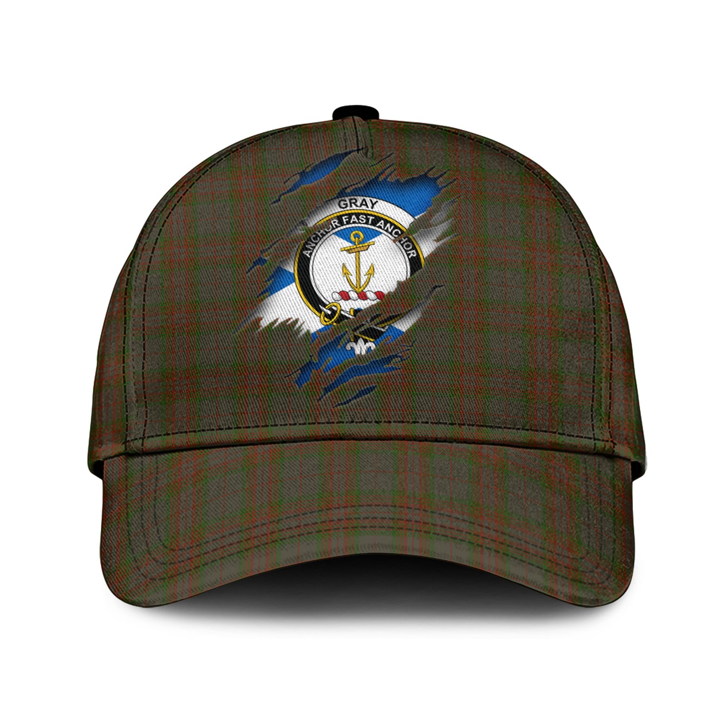 Gray Tartan Plaid Cap, Family Crest In Me Style Tartan Baseball Cap TS23 Trucker Hats Custom Hats Gifts For Men & Women