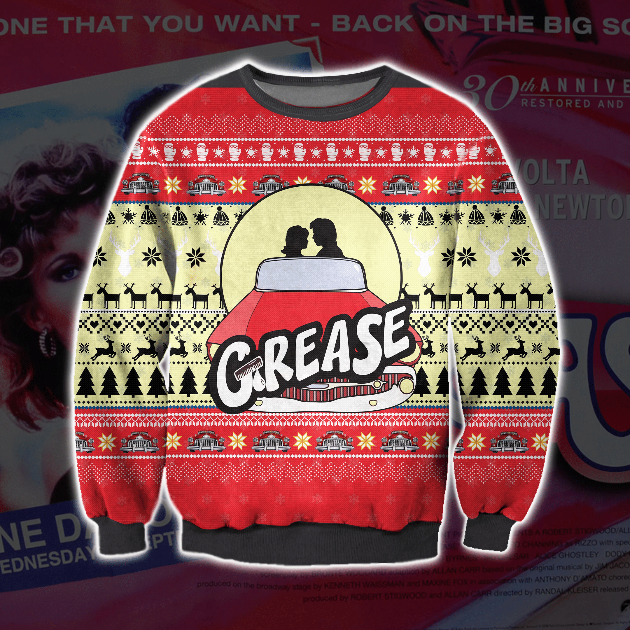 Grease Ugly Christmas Sweater Adult 3D Funny Matching for family