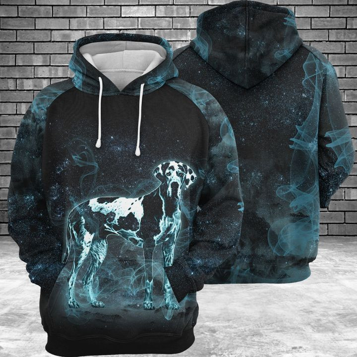 Great Dane Galaxy 3D All Over Print Hoodie, Zip Hoodie