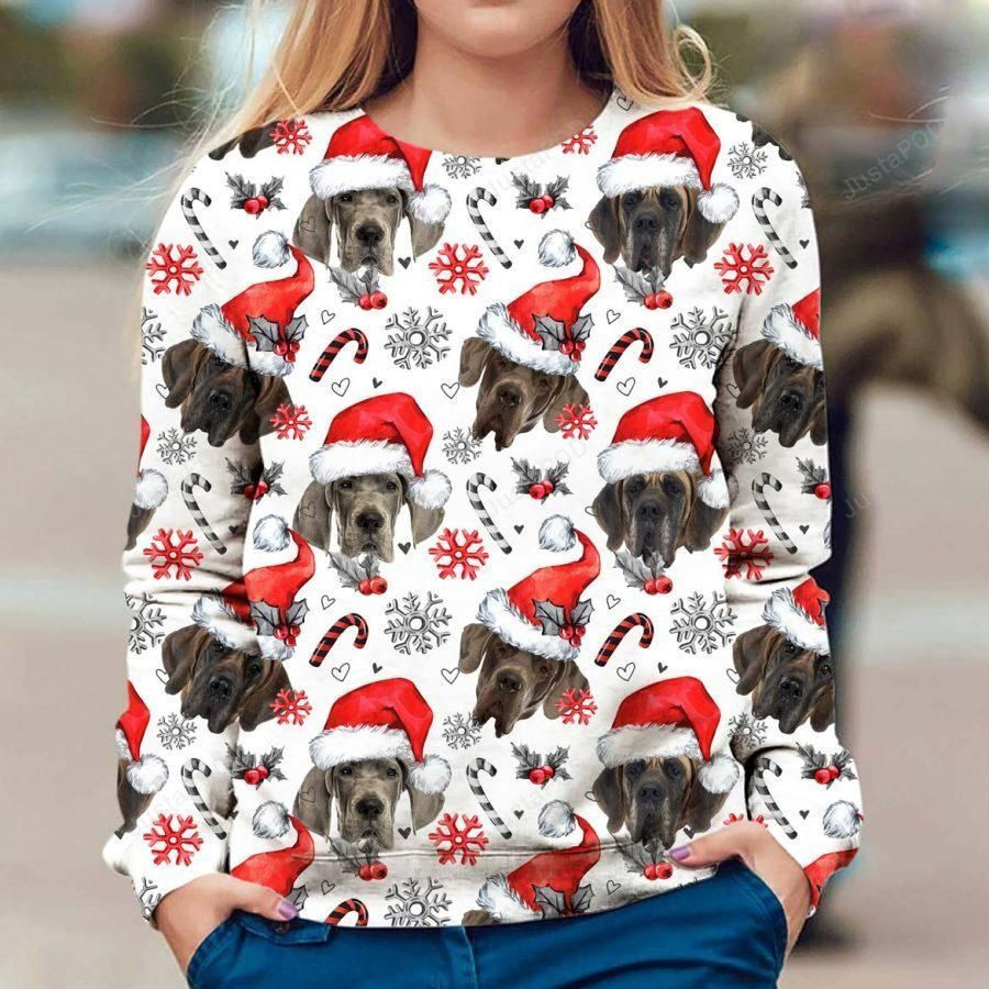 Great Dane Ugly Christmas Sweater Adult 3D Funny Matching for family