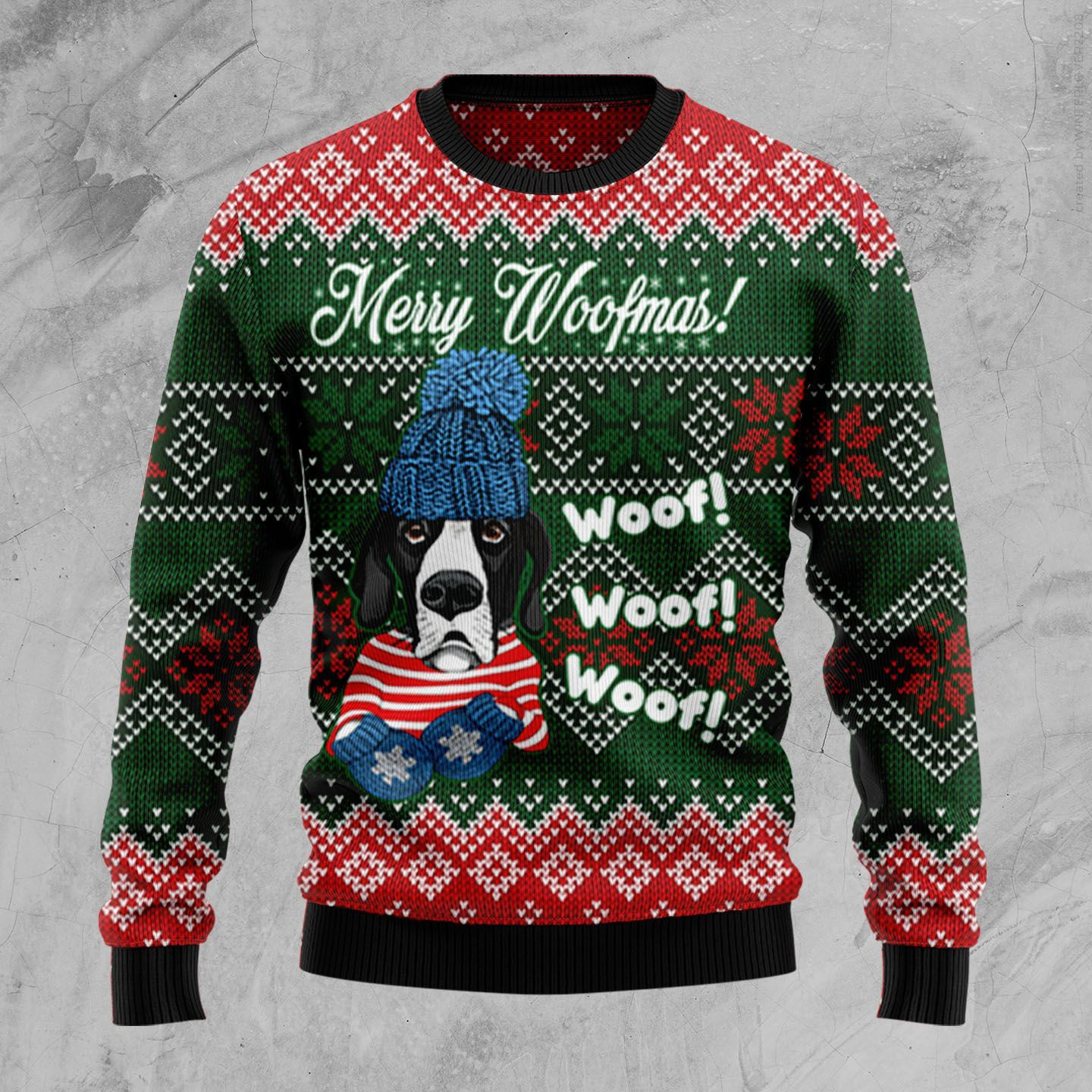 Great Dane Woofmas Ugly Christmas Sweater Adult 3D Funny Matching for family