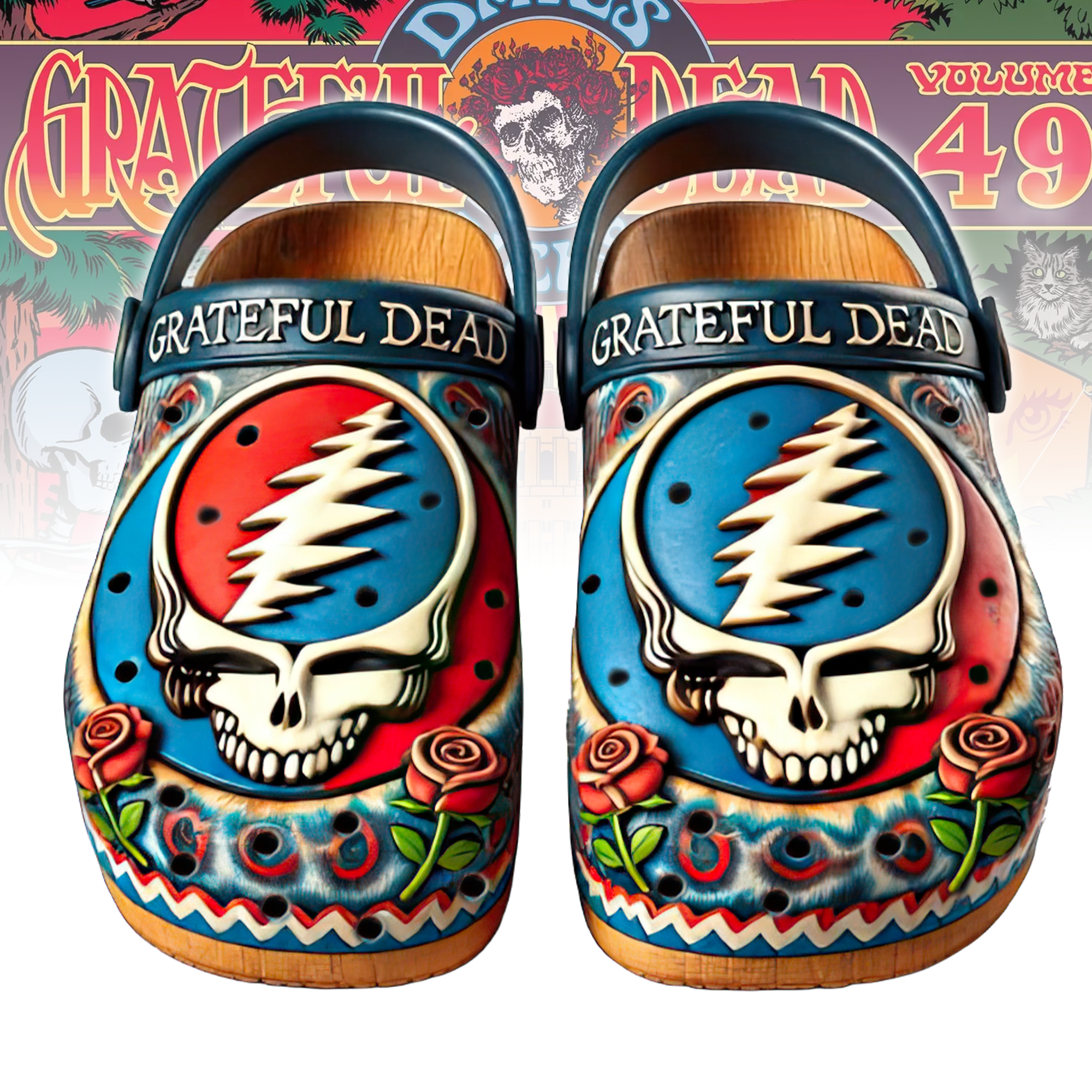 Greatful Dead Movie Crocs Crocband Clogs Shoes Comfortable For Men Women and Kids