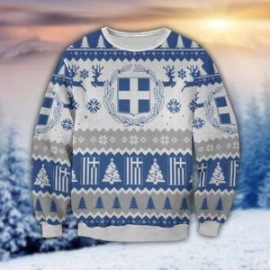 Greece 3D All Over Print Ugly Christmas Sweater Adult 3D Funny Matching for family