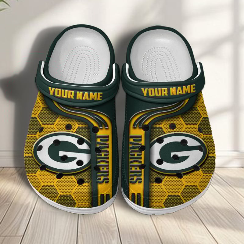 Green Bay Packers NFL Crocs Crocband Clogs Shoes Comfortable For Men Women and Kids