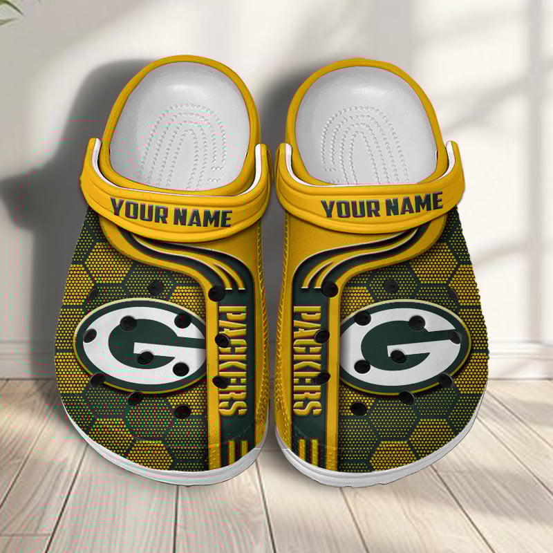Green Bay Packers NFL Crocs Crocband Clogs Shoes Comfortable For Men Women and Kids