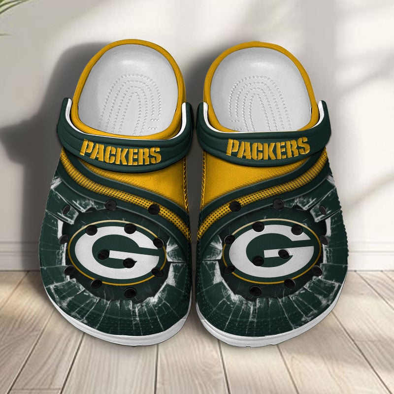 Green Bay Packers NFL Crocs Crocband Clogs Shoes Comfortable For Men Women and Kids
