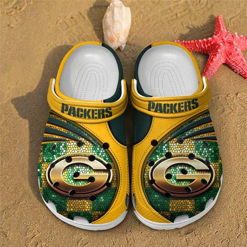 Green Bay Packers NFL Crocs Crocband Clogs Shoes Comfortable For Men Women and Kids