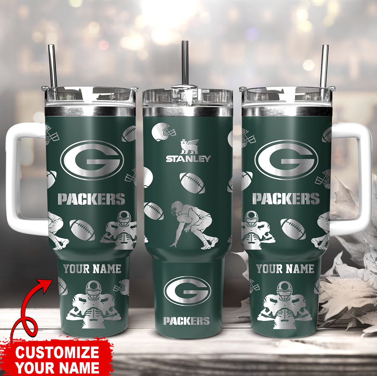 Green Bay Packers NFL Custom Stanley Cup 40 oz 30 oz Tumbler With HandleTVC230127