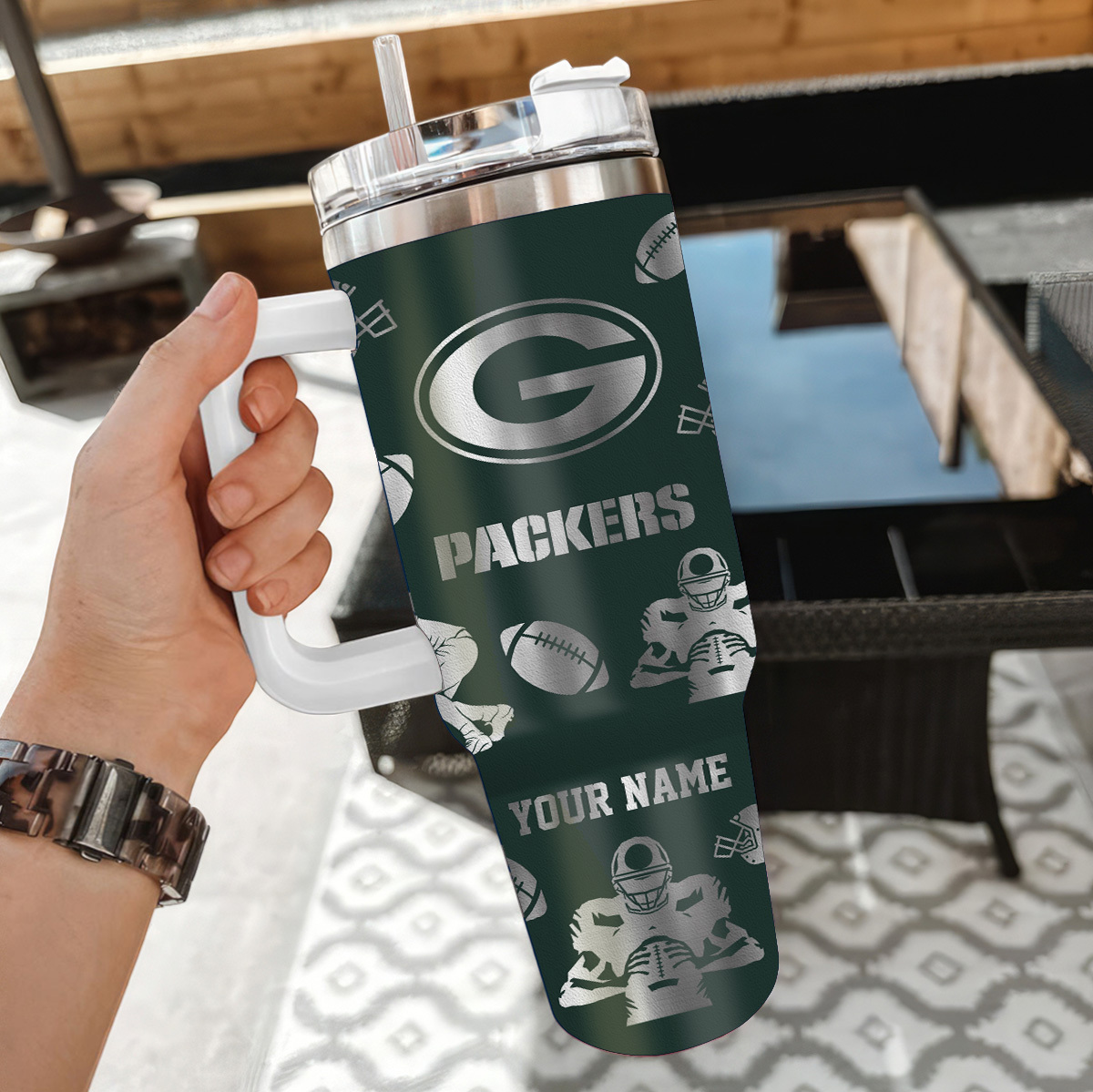 Green Bay Packers NFL Custom Stanley Cup 40 oz 30 oz Tumbler With HandleTVC230127 - Image 2