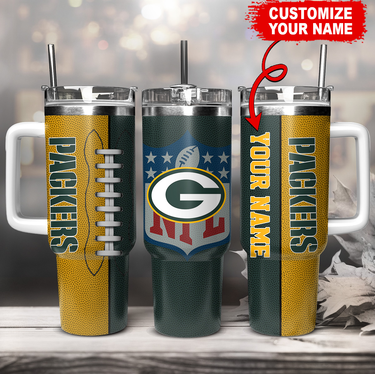 Green Bay Packers NFL Custom Stanley Cup 40 oz 30 oz Tumbler With HandleTVC230142