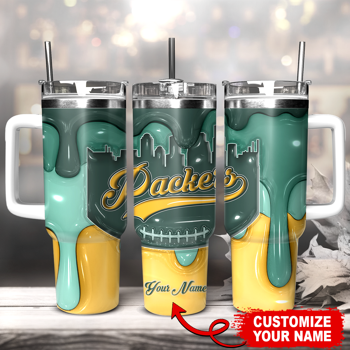 Green Bay Packers NFL Custom Stanley Cup 40 oz 30 oz Tumbler With HandleTVC230151