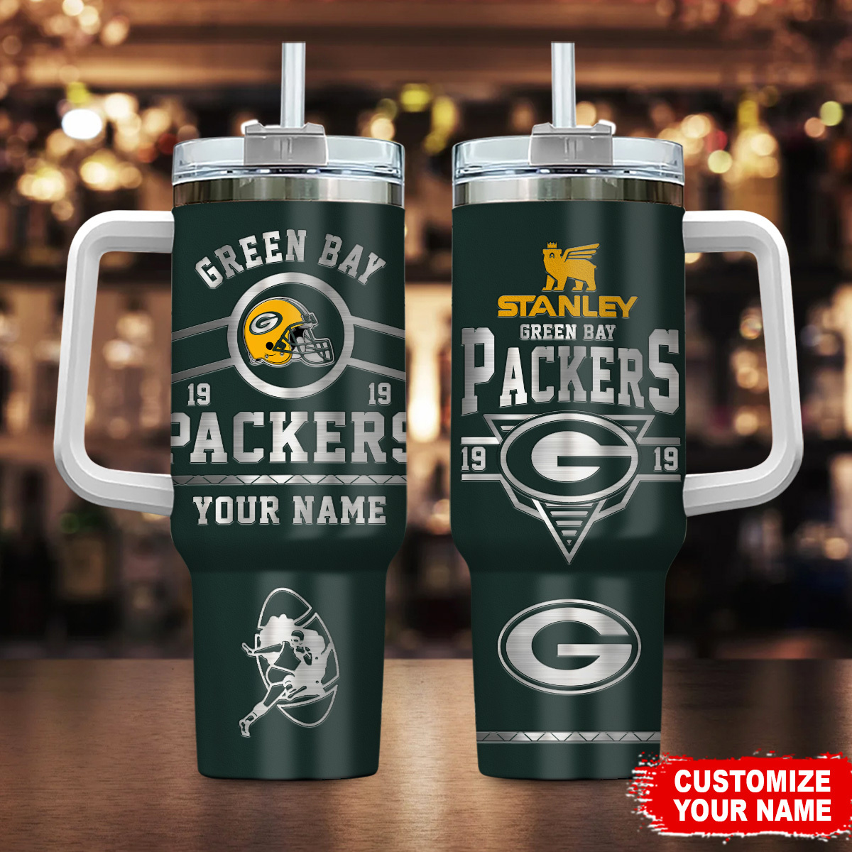 Green Bay Packers NFL Custom Stanley Cup 40 oz 30 oz Tumbler With HandleTVC230152