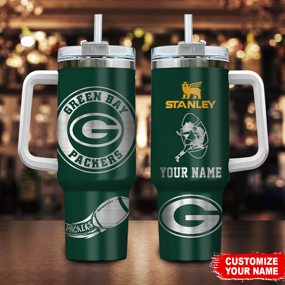 Green Bay Packers NFL Custom Stanley Cup 40 oz 30 oz Tumbler With HandleTVC230179