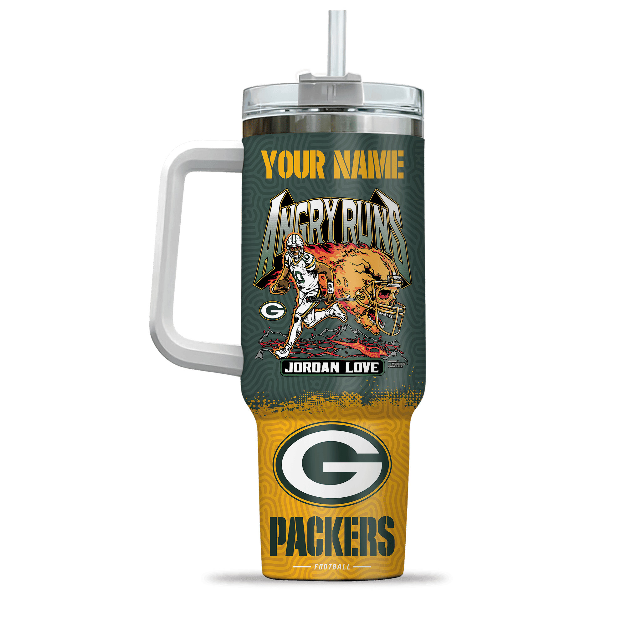 Green Bay Packers NFL Custom Stanley Cup 40 oz 30 oz Tumbler With HandleTVC230198 - Image 2