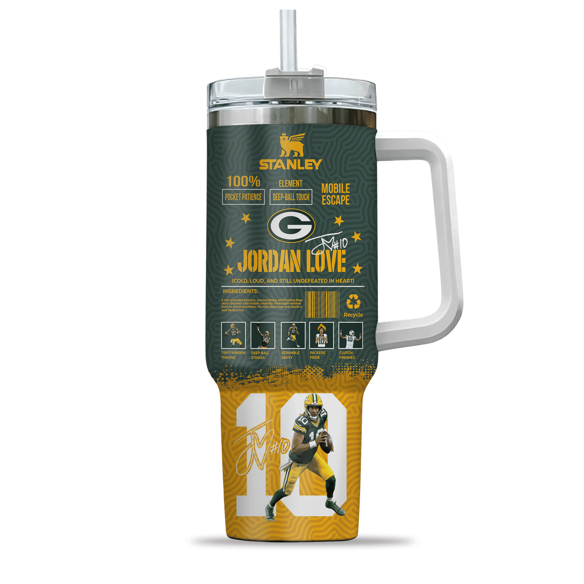 Green Bay Packers NFL Custom Stanley Cup 40 oz 30 oz Tumbler With HandleTVC230198 - Image 3