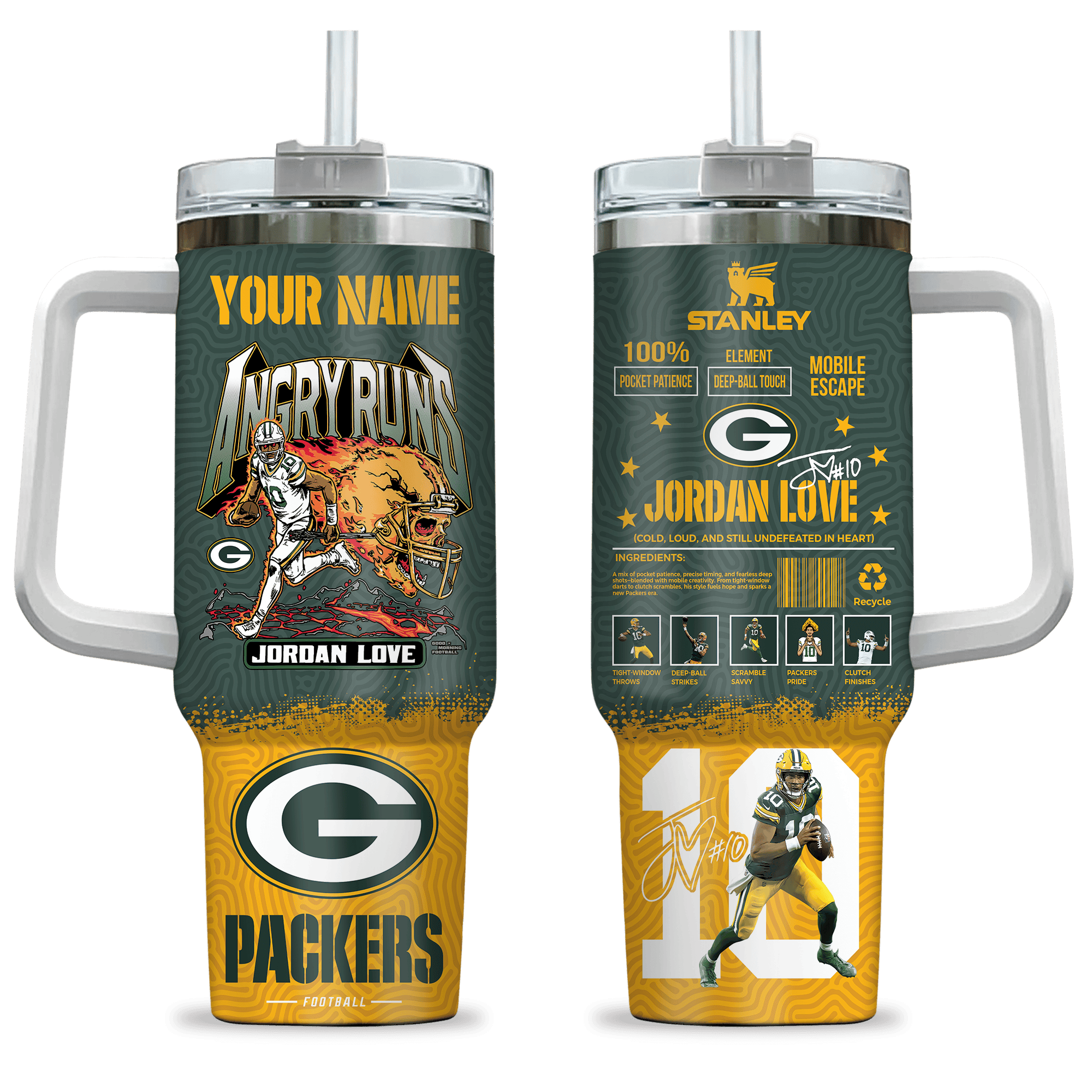Green Bay Packers NFL Custom Stanley Cup 40 oz 30 oz Tumbler With HandleTVC230198 - Image 5