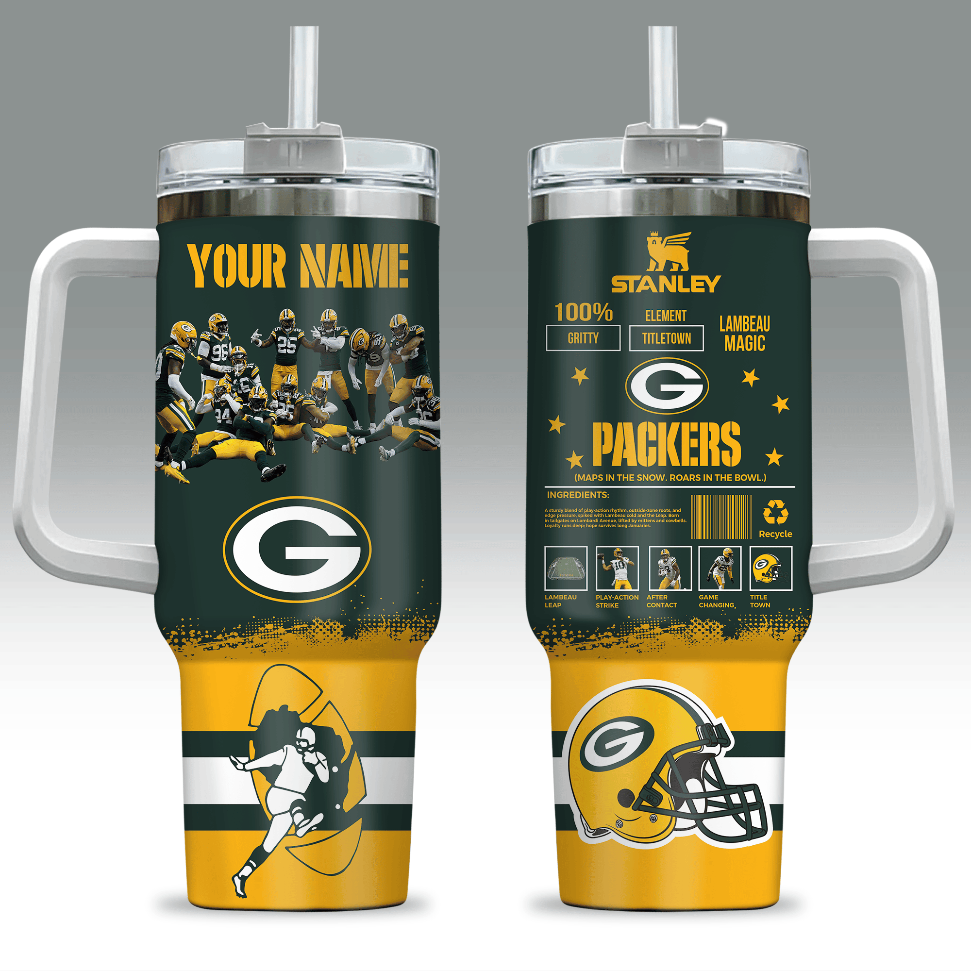 Green Bay Packers NFL Custom Stanley Cup 40 oz 30 oz Tumbler With HandleTVC230198
