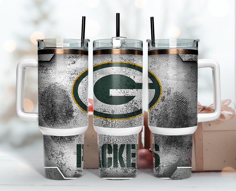 Green Bay Packers NFL Fingerprint Effect Custom Stanley Cup 40 oz 30 oz Tumbler With HandleTVC2301149
