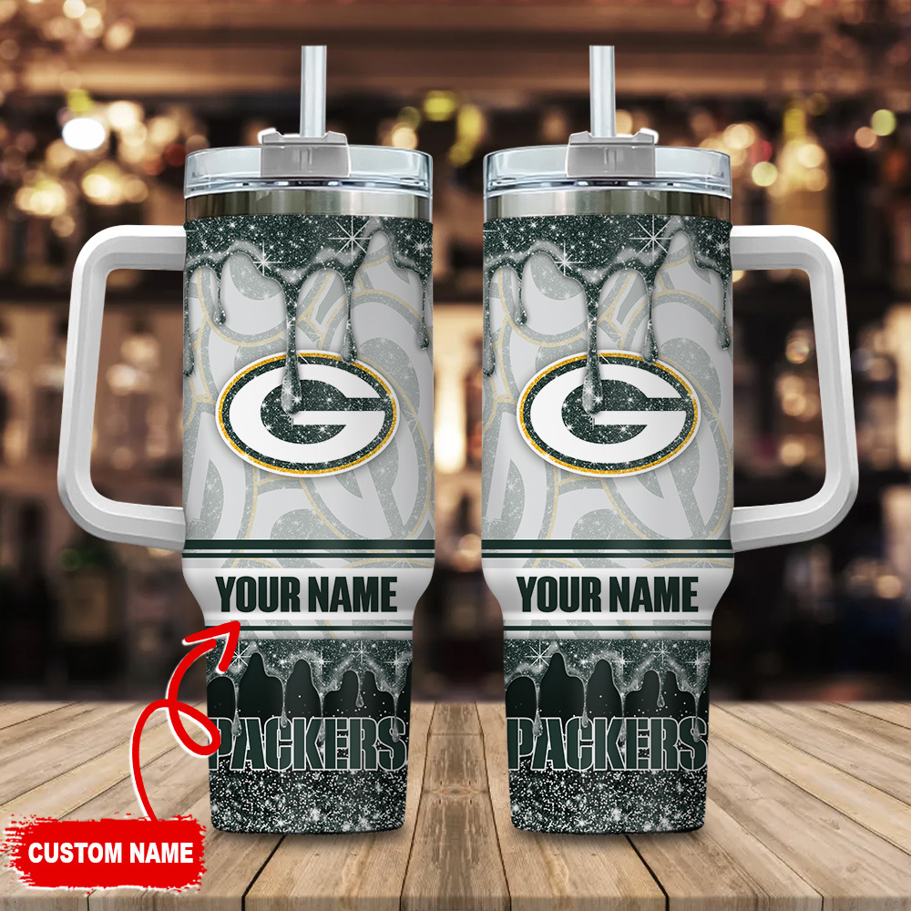 Green Bay Packers NFL Glitter Custom Stanley Cup 40 oz 30 oz Tumbler With HandleTVC230143