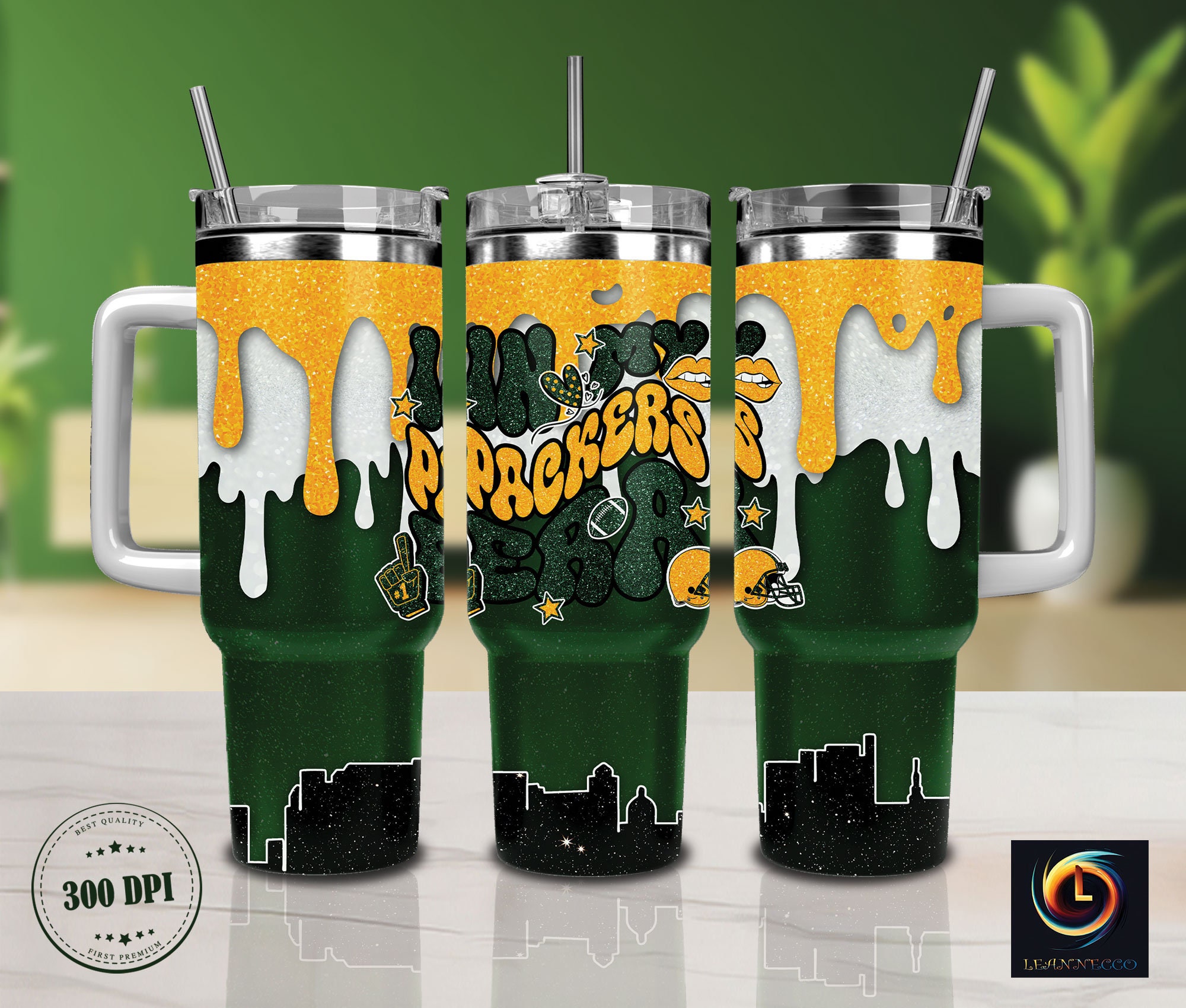 Green Bay Packers NFL Glitter Custom Stanley Cup 40 oz 30 oz Tumbler With HandleTVC2301988