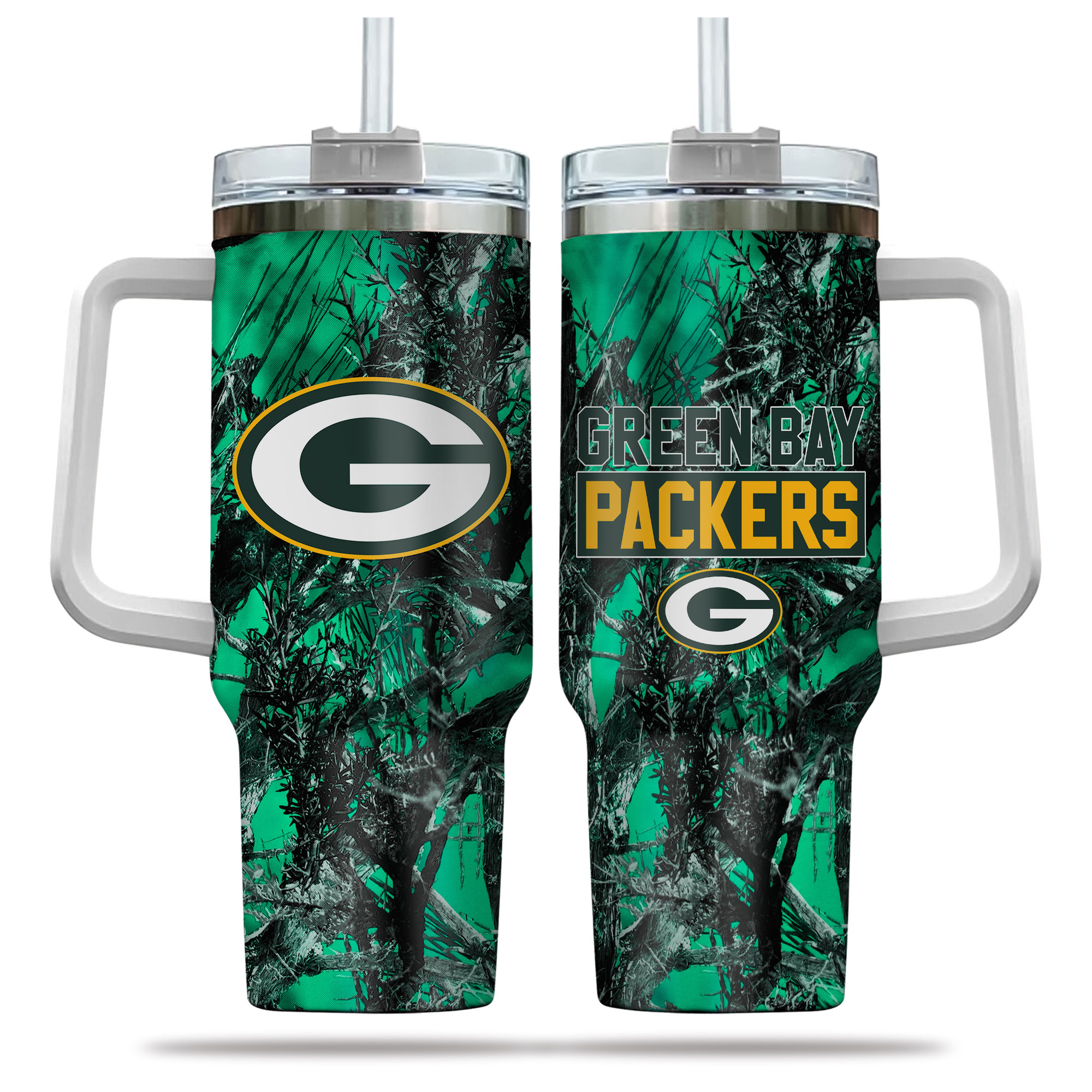 Green Bay Packers NFL Hunting Custom Stanley Cup 40 oz 30 oz Tumbler With HandleTVC230182