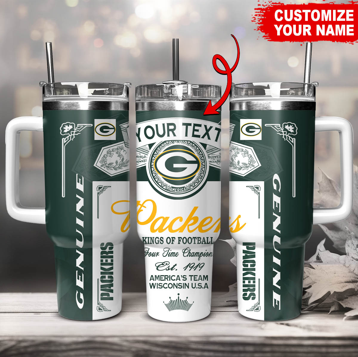 Green Bay Packers NFL Kings Of Football Custom Stanley Cup 40 oz 30 oz Tumbler With HandleTVC230184