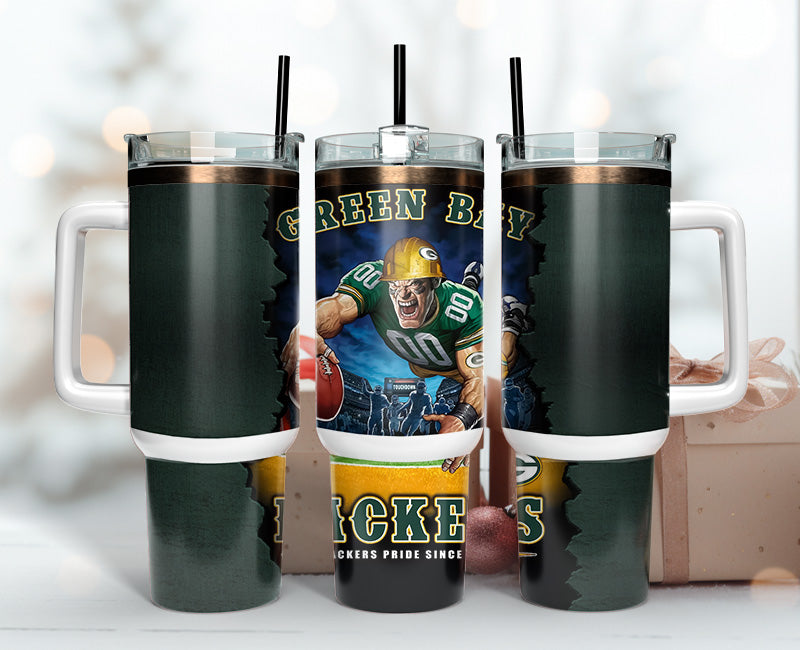 Green Bay Packers NFL Mascot Custom Stanley Cup 40 oz 30 oz Tumbler With HandleTVC2301144