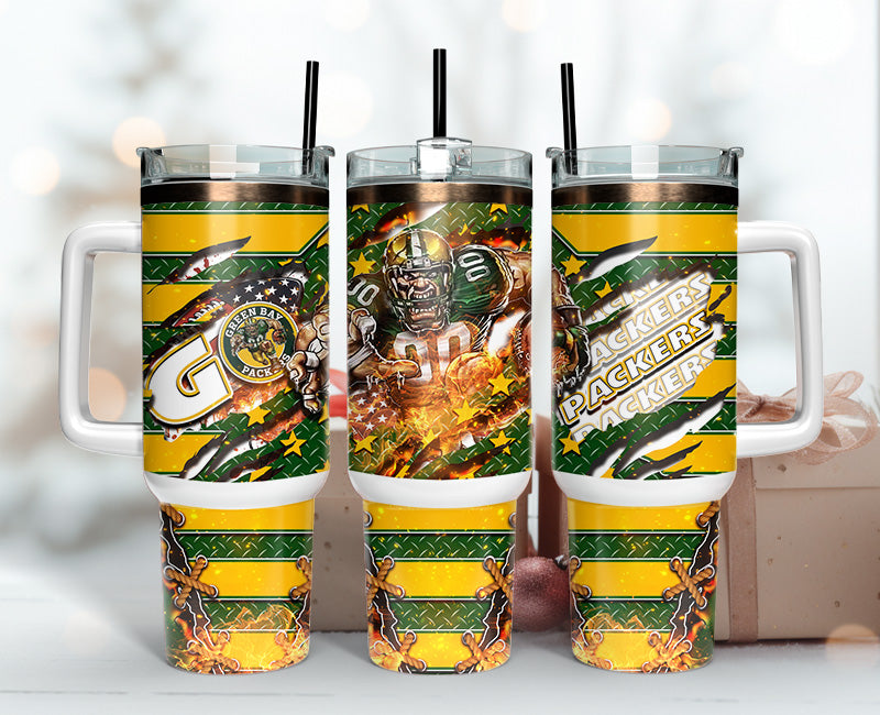 Green Bay Packers NFL Mascot Custom Stanley Cup 40 oz 30 oz Tumbler With HandleTVC2301148