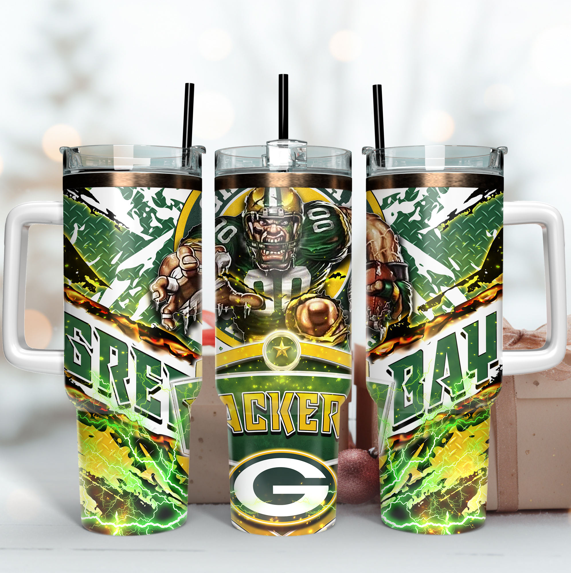 Green Bay Packers NFL Mascot Custom Stanley Cup 40 oz 30 oz Tumbler With HandleTVC2301166