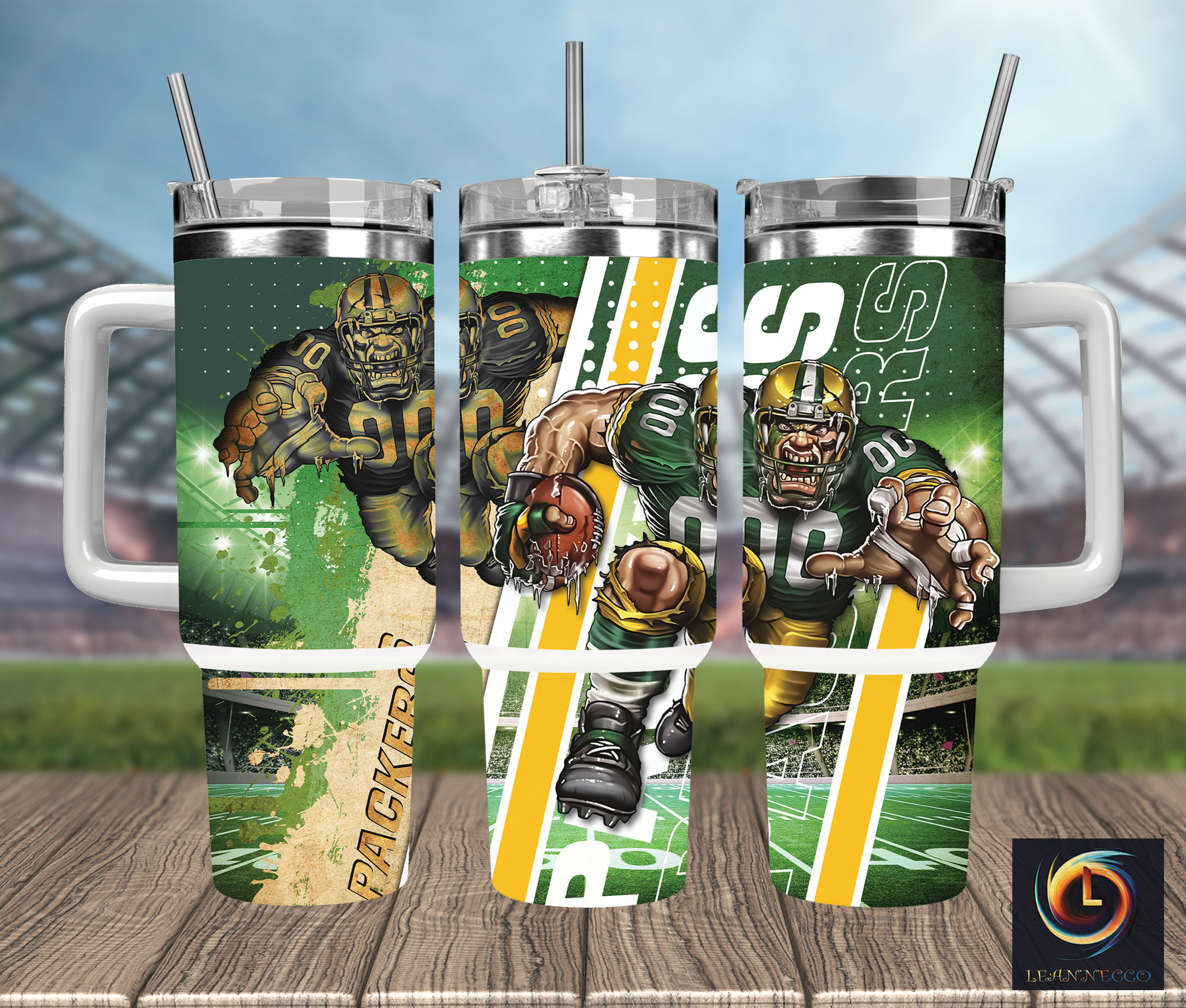 Green Bay Packers NFL Mascot Custom Stanley Cup 40 oz 30 oz Tumbler With HandleTVC2301987