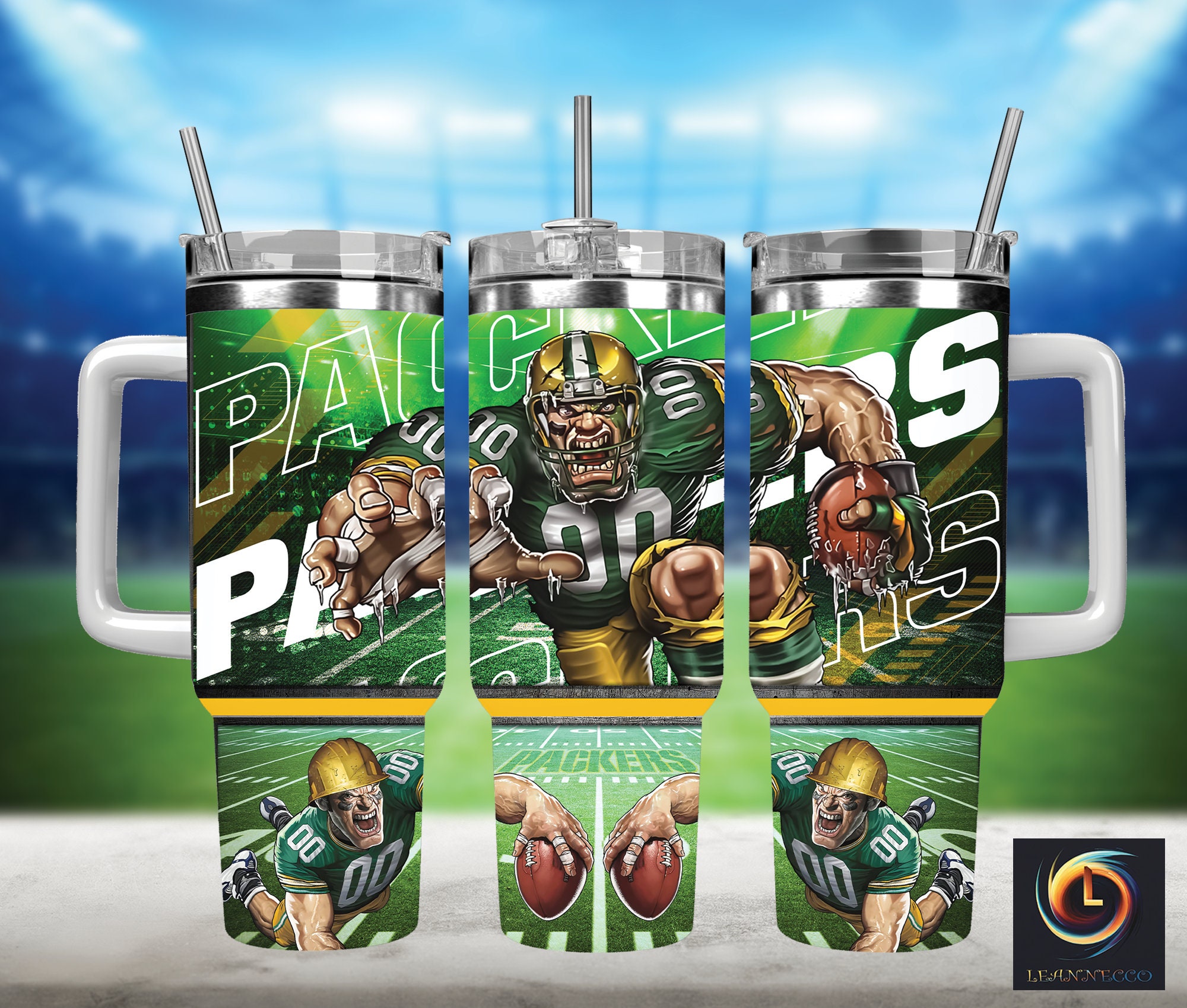 Green Bay Packers NFL Mascot Custom Stanley Cup 40 oz 30 oz Tumbler With HandleTVC2301988