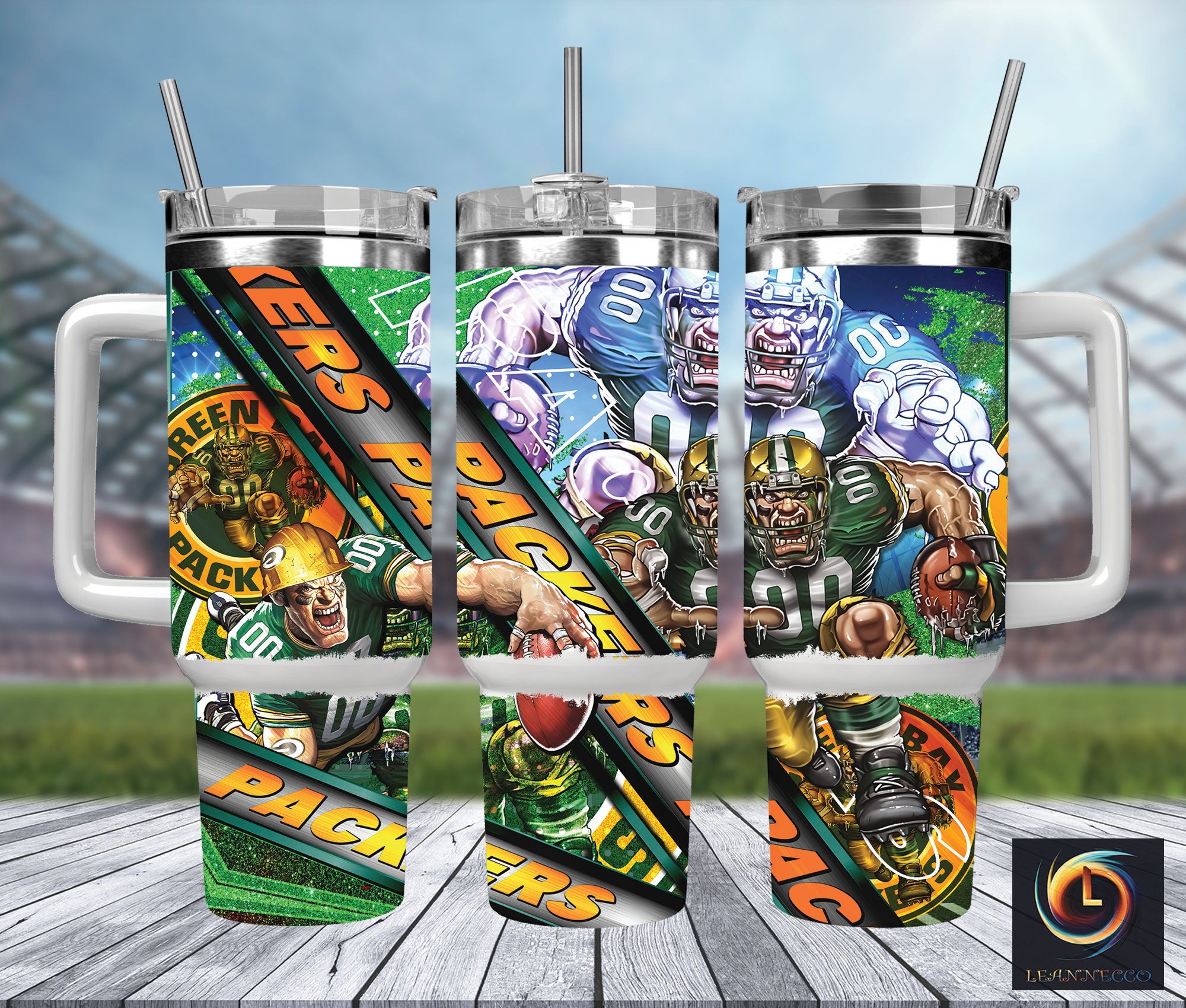 Green Bay Packers NFL Mascot Custom Stanley Cup 40 oz 30 oz Tumbler With HandleTVC2301988