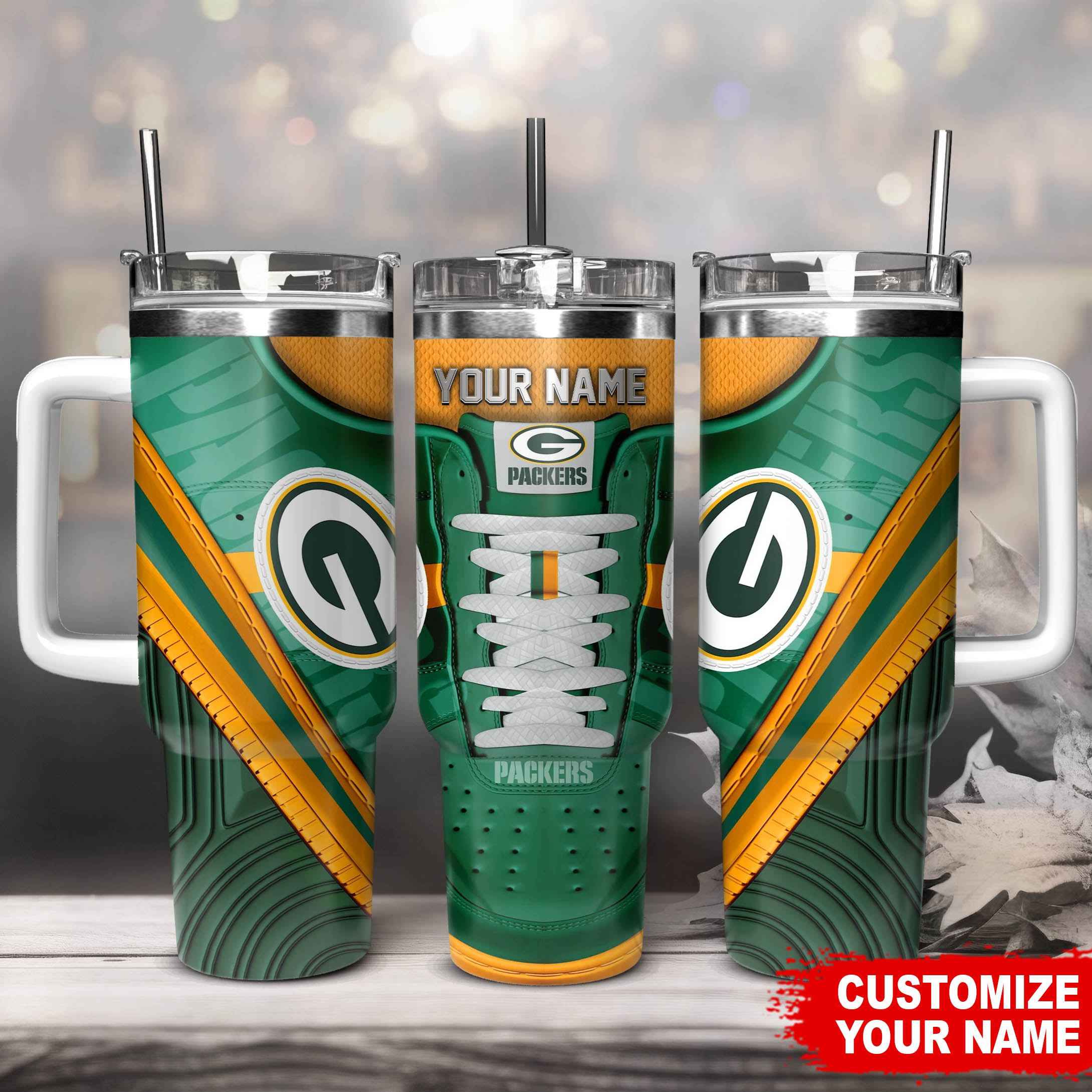 Green Bay Packers NFL Sneaker Custom Stanley Cup 40 oz 30 oz Tumbler With HandleTVC230129