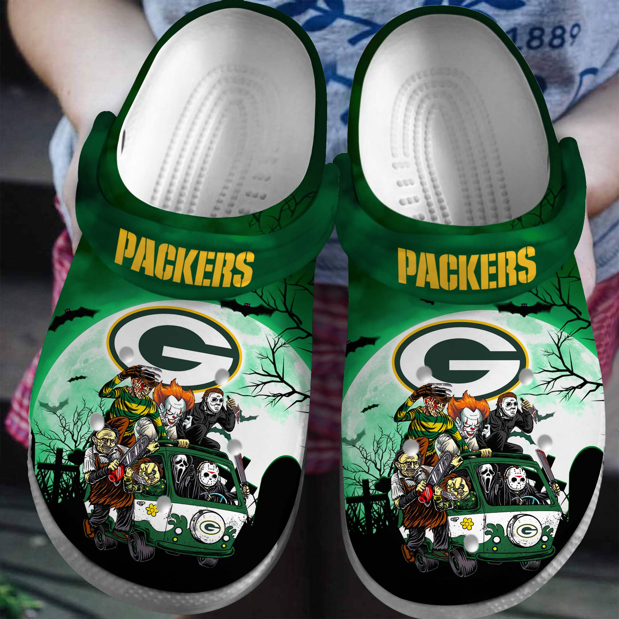 Green Bay Packers NFL Sport Crocs Crocband Clogs Shoes Comfortable For Men Women and Kids