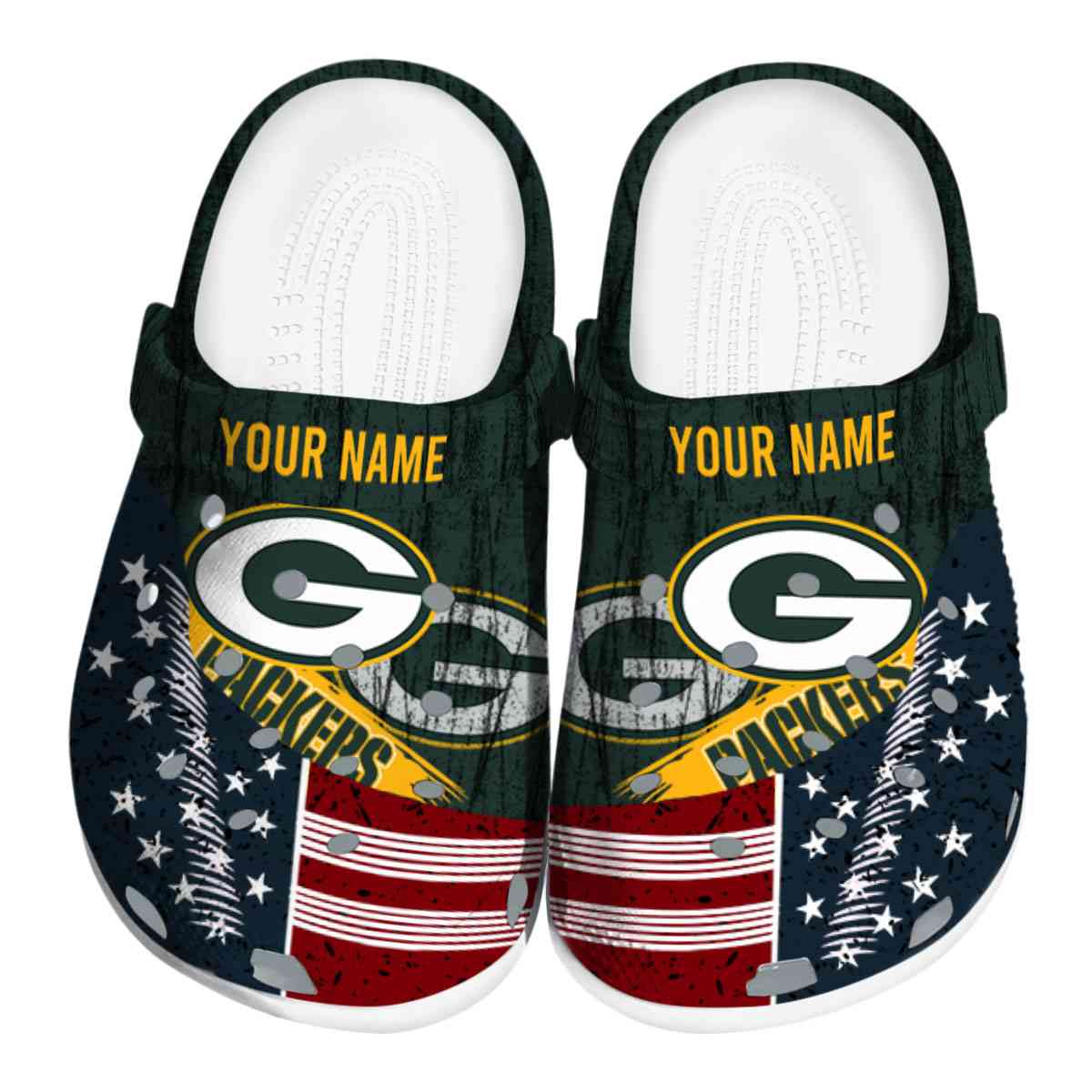 Green Bay Packers NFL Sport Crocs Crocband Clogs Shoes Comfortable For Men Women and Kids