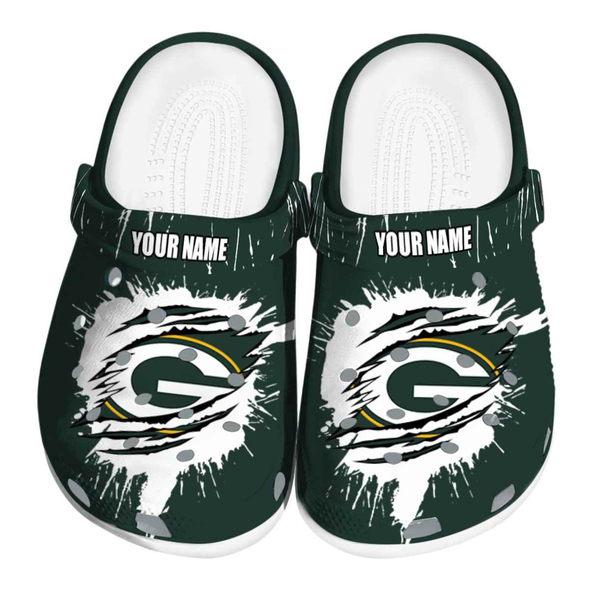 Green Bay Packers NFL Sport Crocs Crocband Clogs Shoes Comfortable For Men Women and Kids