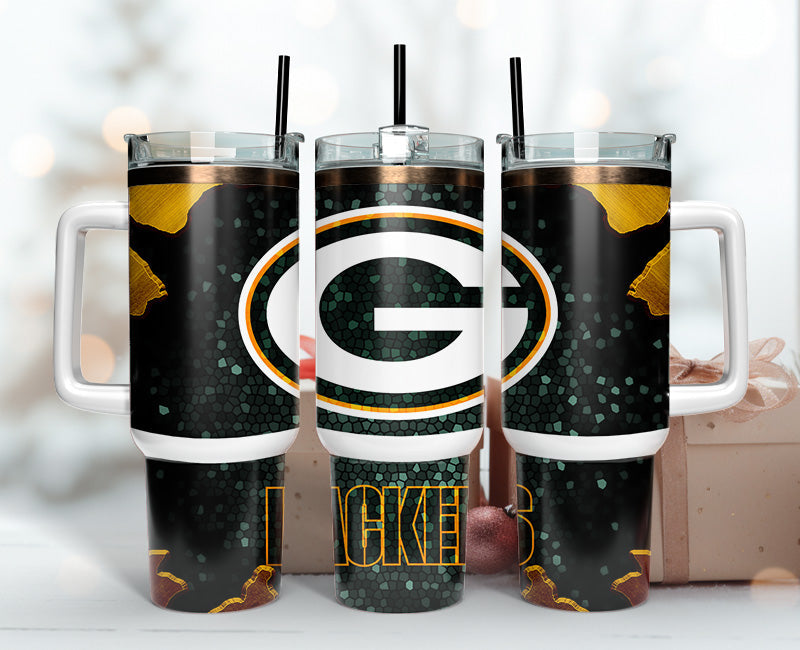 Green Bay Packers NFL Stained Glass Effect Custom Stanley Cup 40 oz 30 oz Tumbler With HandleTVC2301141