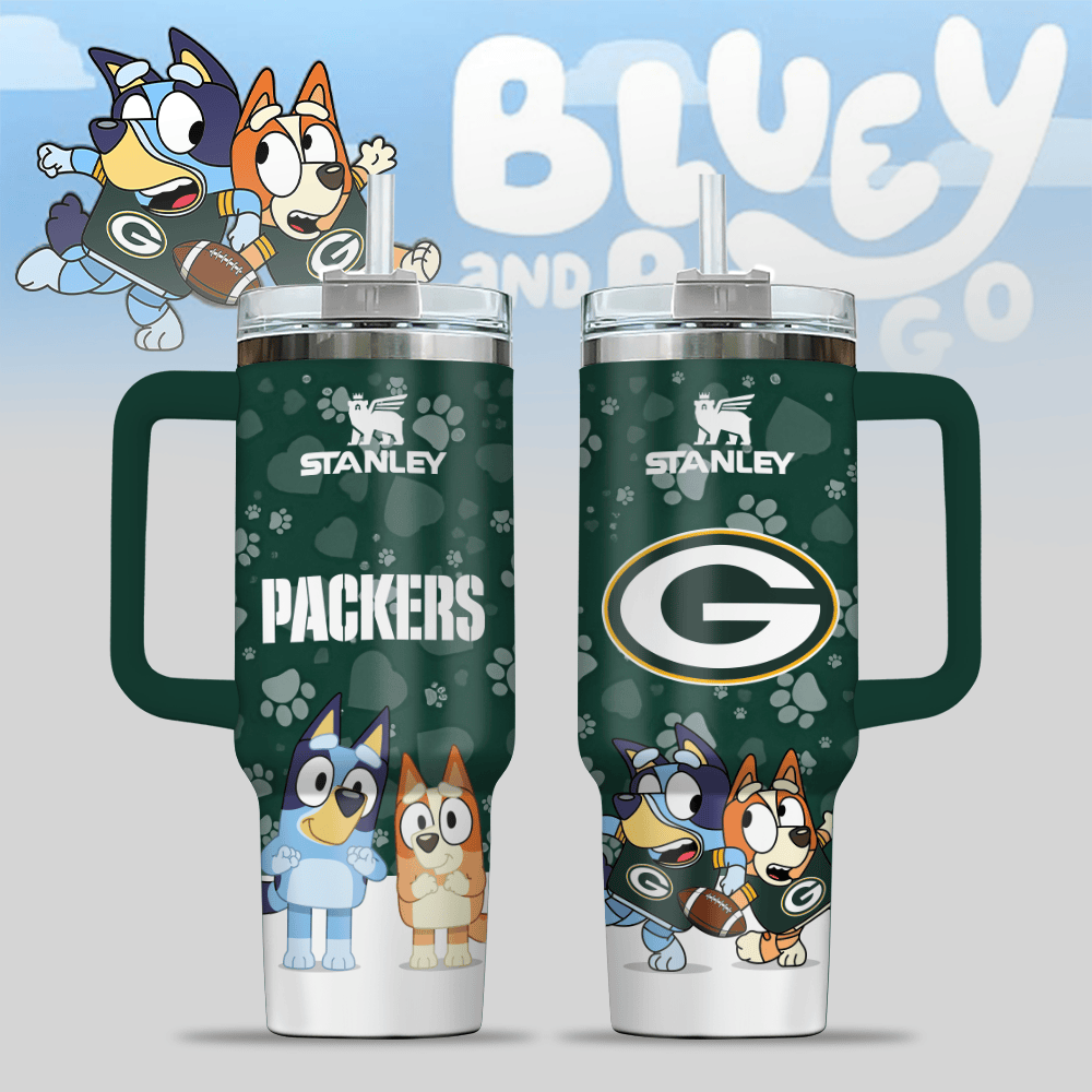Green Bay Packers NFL x Bluey Custom Stanley Cup 40 oz 30 oz Tumbler With HandleTVC2301123