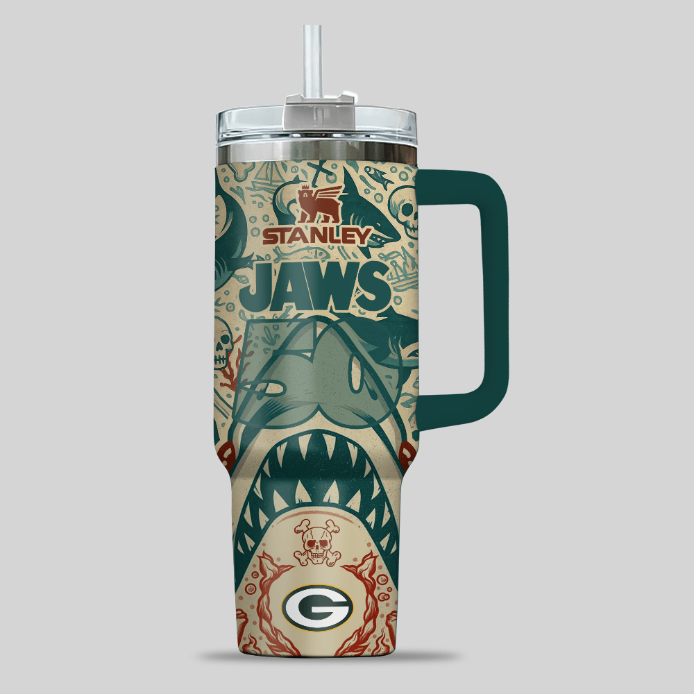 Green Bay Packers NFL x JAWS Custom Stanley Cup 40 oz 30 oz Tumbler With HandleTVC2301123 - Image 3