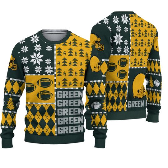 Green Bay Parkers Christmas Football Ugly Sweater - Image 2