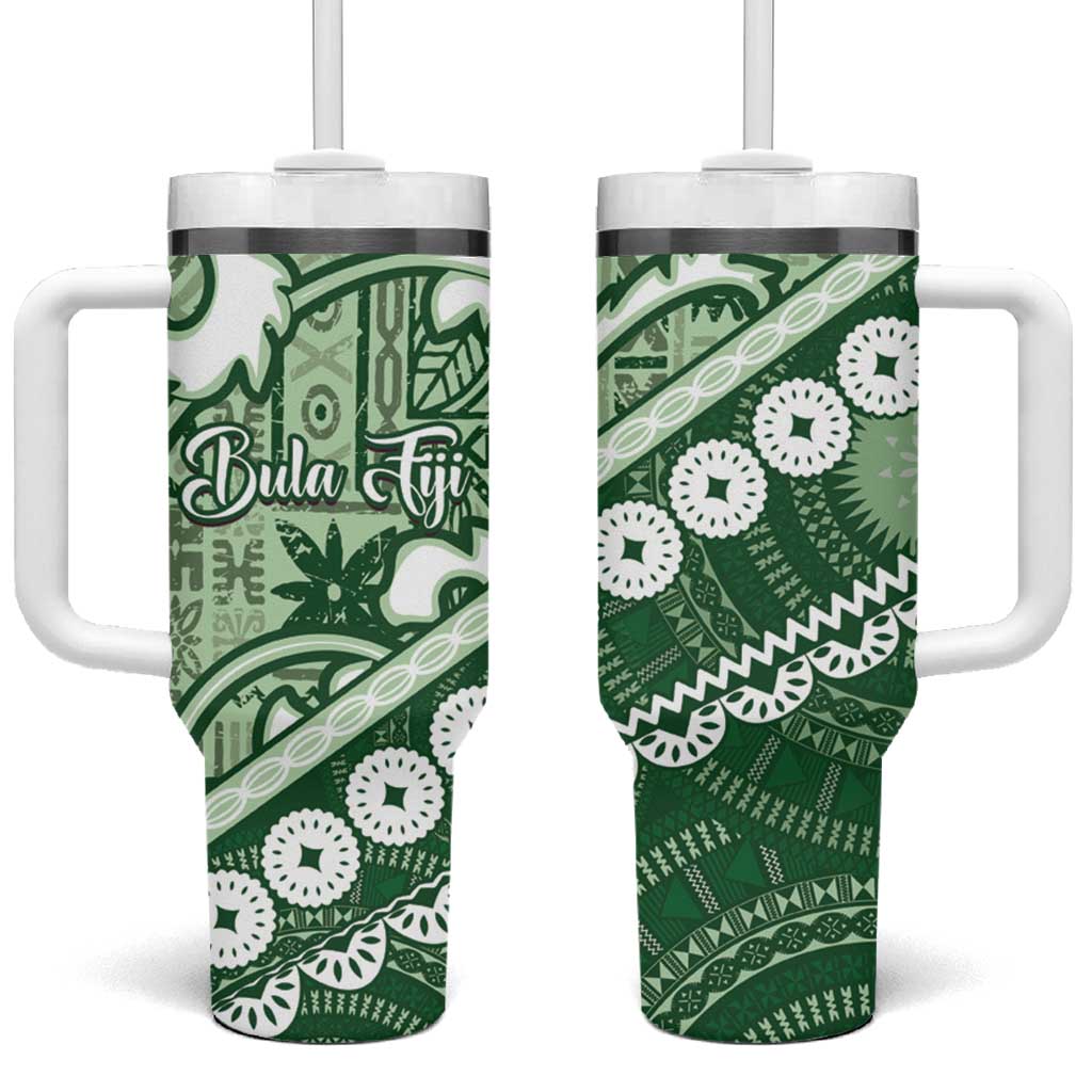 Green Bula Fiji Fijian Language Week Tapa Cloth Pastel Custom Stanley Cup 40 oz 30 oz Tumbler With HandleTVC2301366