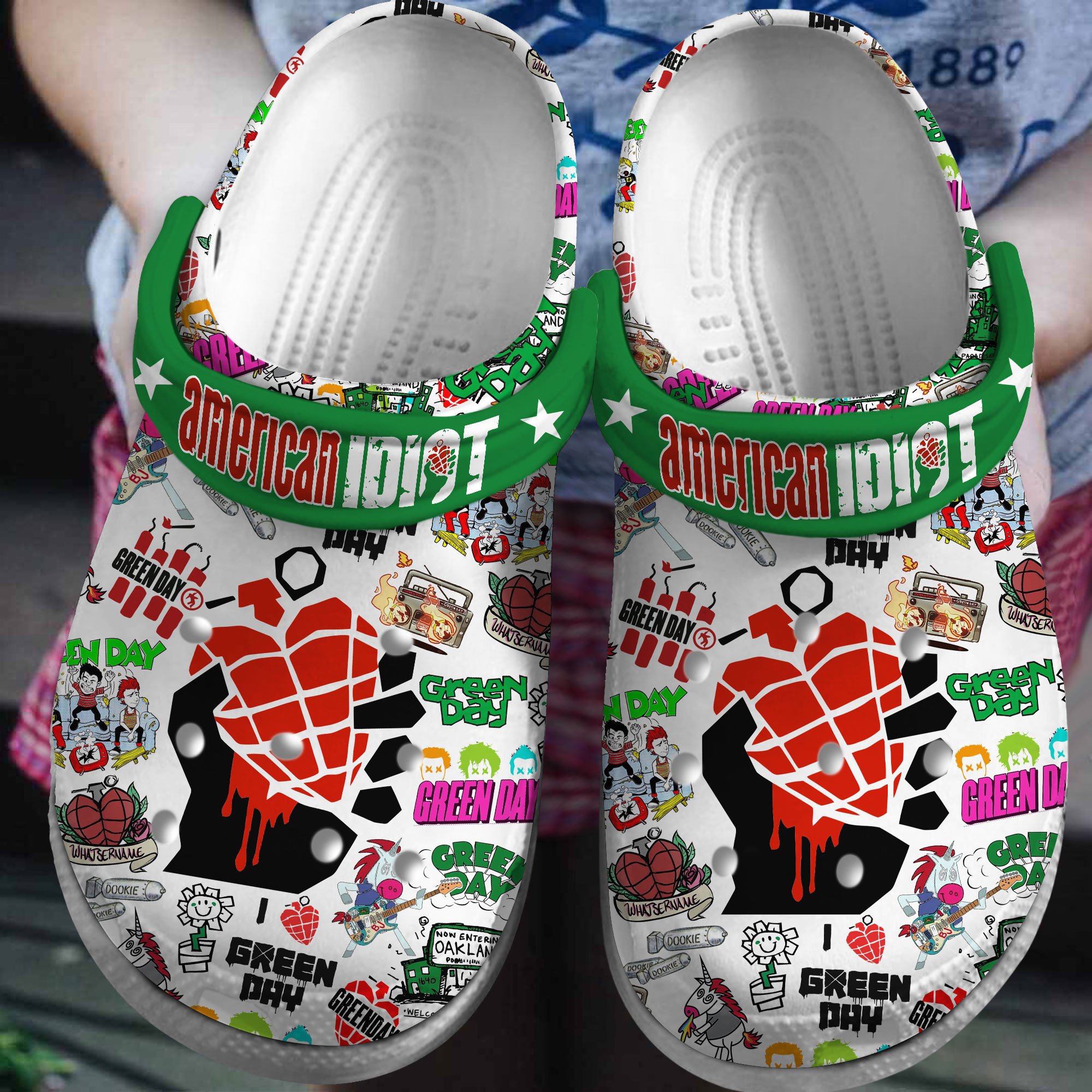 Green Day Band Music Crocs Crocband Clogs Shoes Comfortable For Men Women and Kids