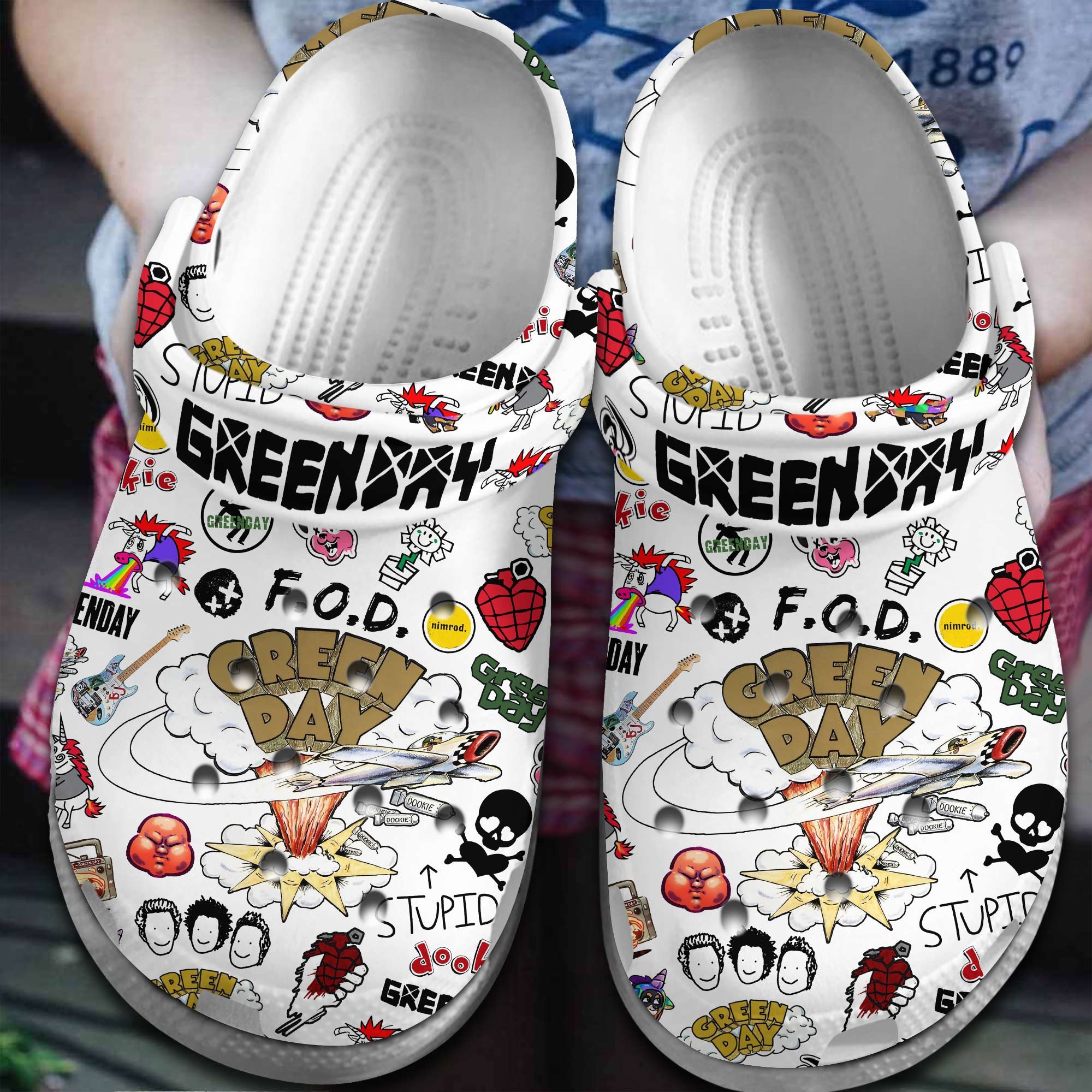 Green Day Band Music Crocs Crocband Clogs Shoes Comfortable For Men Women and Kids