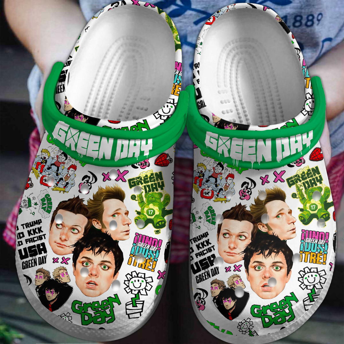 Green Day Music Crocs Crocband Clogs Shoes Comfortable For Men Women and Kids