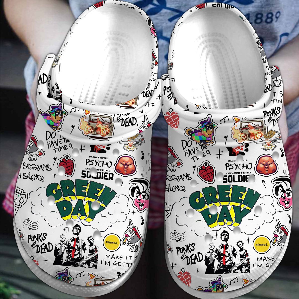 Green Day Music Crocs Crocband Clogs Shoes Comfortable For Men Women and Kids