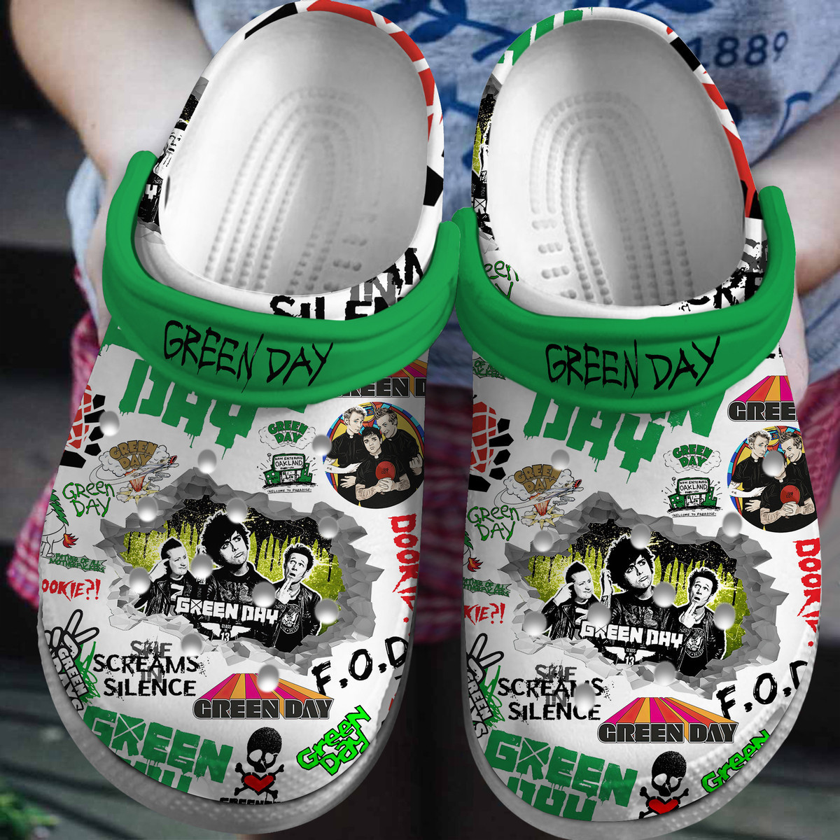 Green Day Music Crocs Crocband Clogs Shoes Comfortable For Men Women and Kids