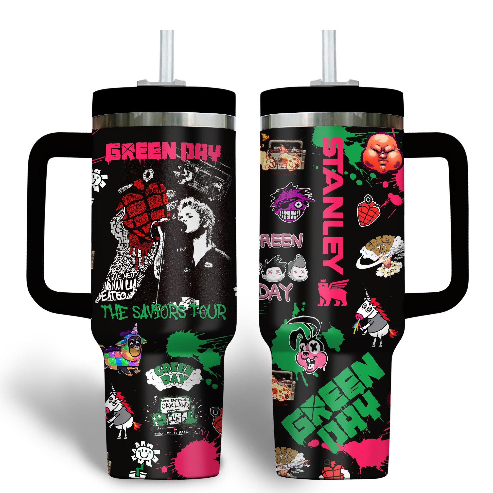 Green Day Music Custom Stanley Cup 40 oz 30 oz Tumbler With HandleTVC2301182 - Image 2