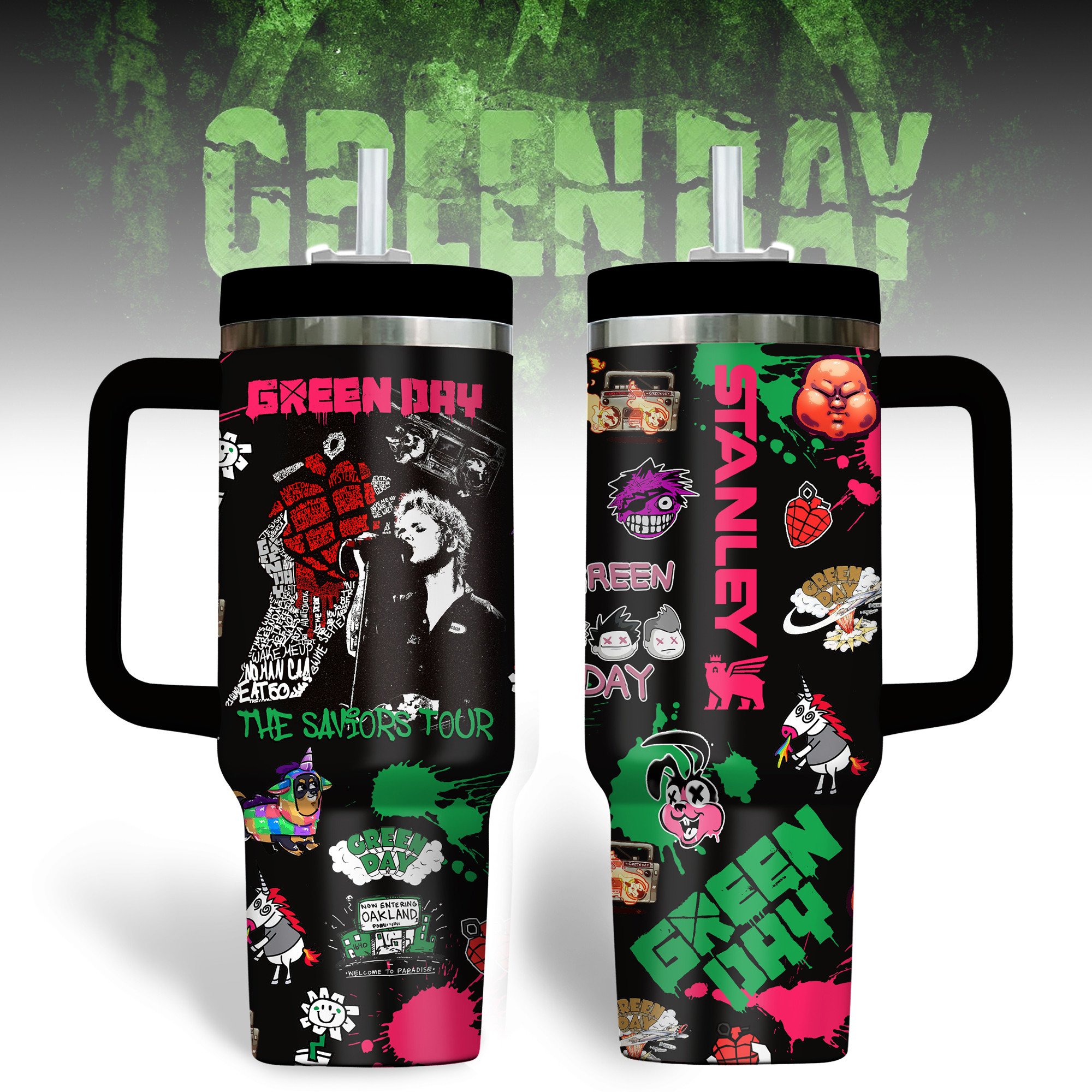 Green Day Music Custom Stanley Cup 40 oz 30 oz Tumbler With HandleTVC2301182