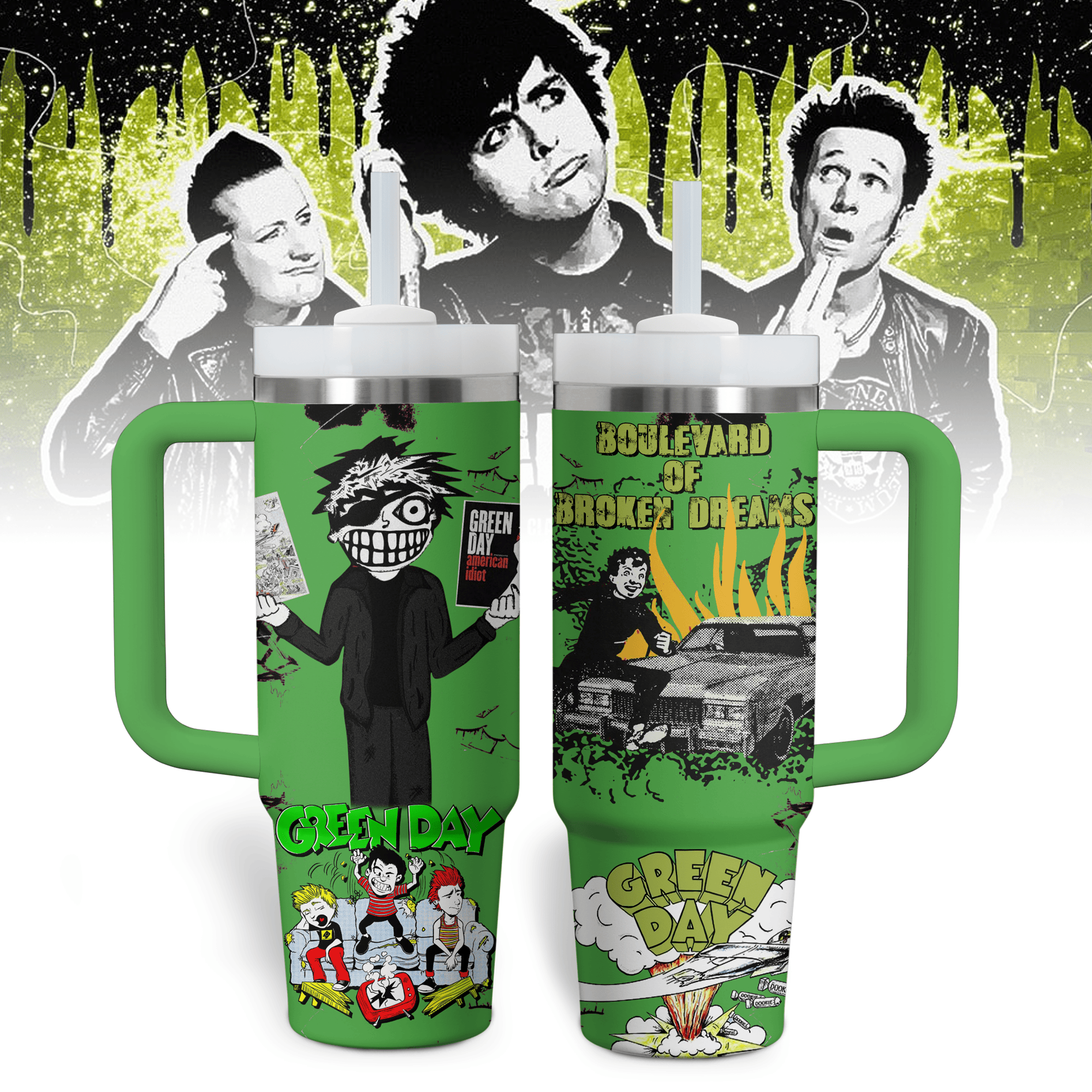 Green Day Music Custom Stanley Cup 40 oz 30 oz Tumbler With HandleTVC2301413