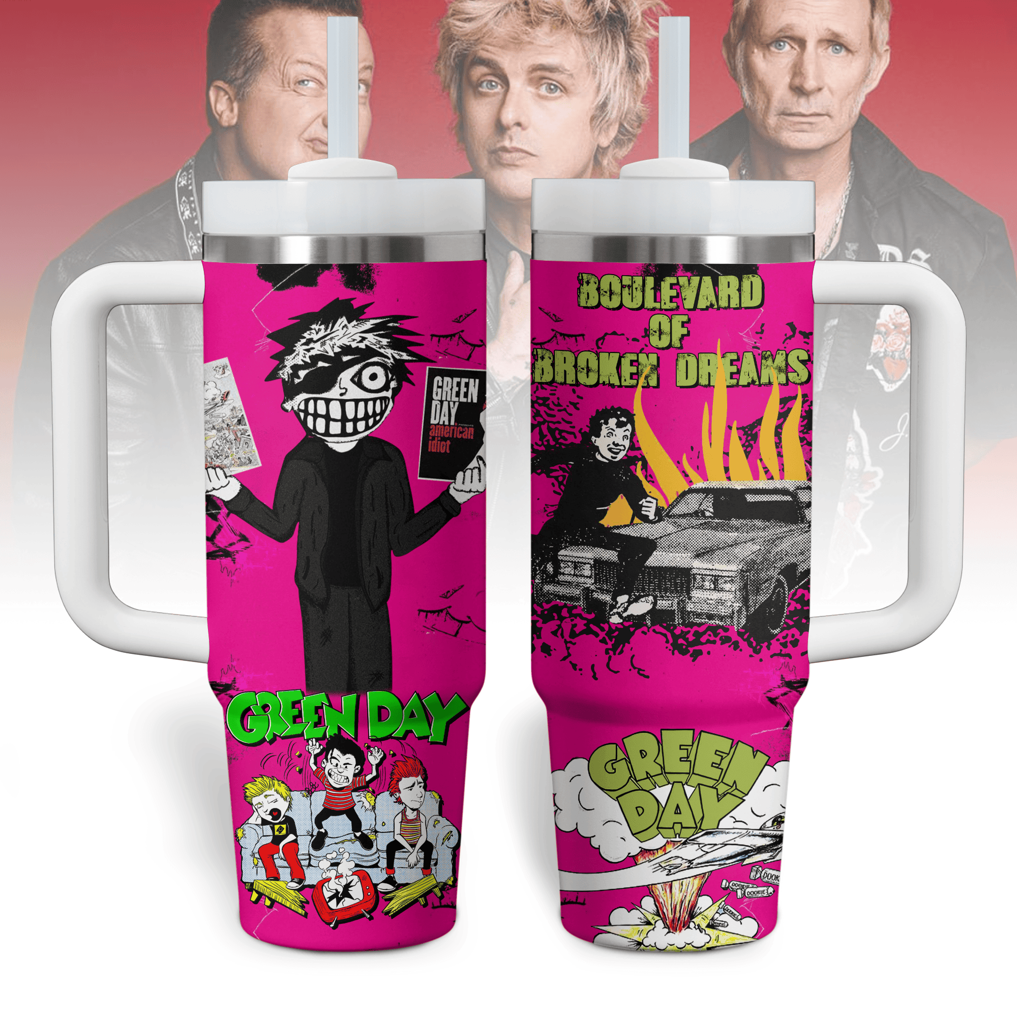 Green Day Music Custom Stanley Cup 40 oz 30 oz Tumbler With HandleTVC2301769